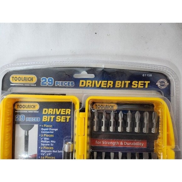 Toolrich 29 Pieces Driver Bit Set Magnetic Nut Screwdriver Chrome Vanadium Bits - Picture 2 of 4